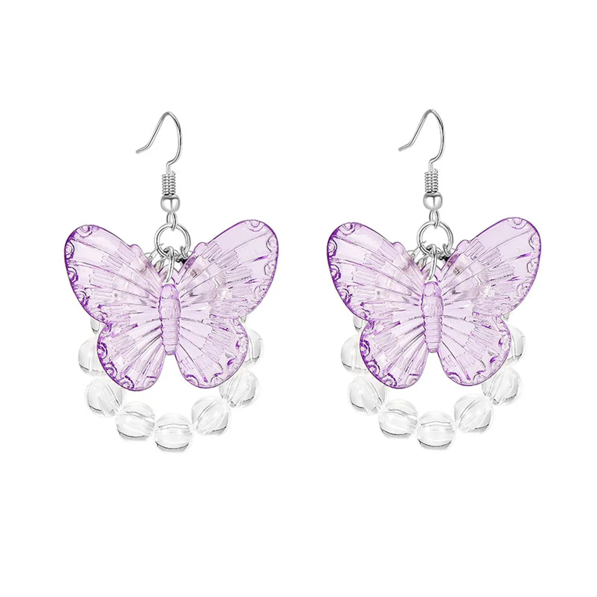 Retro Mushroom Butterfly Skull Alloy Resin Patchwork Drop Earrings