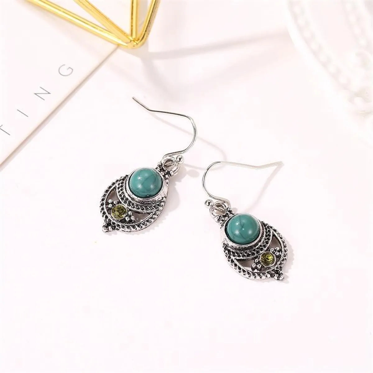 Retro New Retro Openwork Carved Earrings Nhdp145275