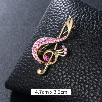 Retro Notes Alloy Inlay Rhinestones Women'S Brooches