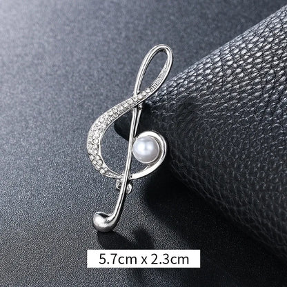 Retro Notes Alloy Inlay Rhinestones Women'S Brooches