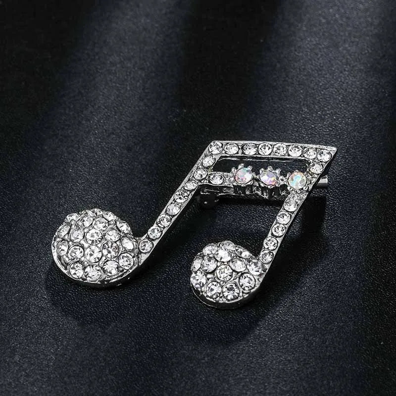 Retro Notes Alloy Inlay Rhinestones Women'S Brooches