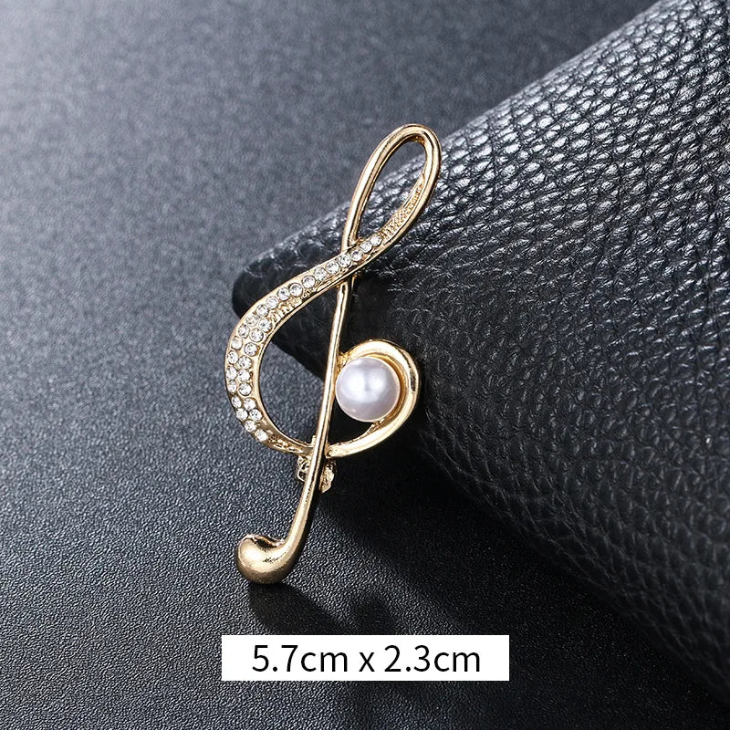 Retro Notes Alloy Inlay Rhinestones Women'S Brooches