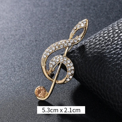 Retro Notes Alloy Inlay Rhinestones Women'S Brooches