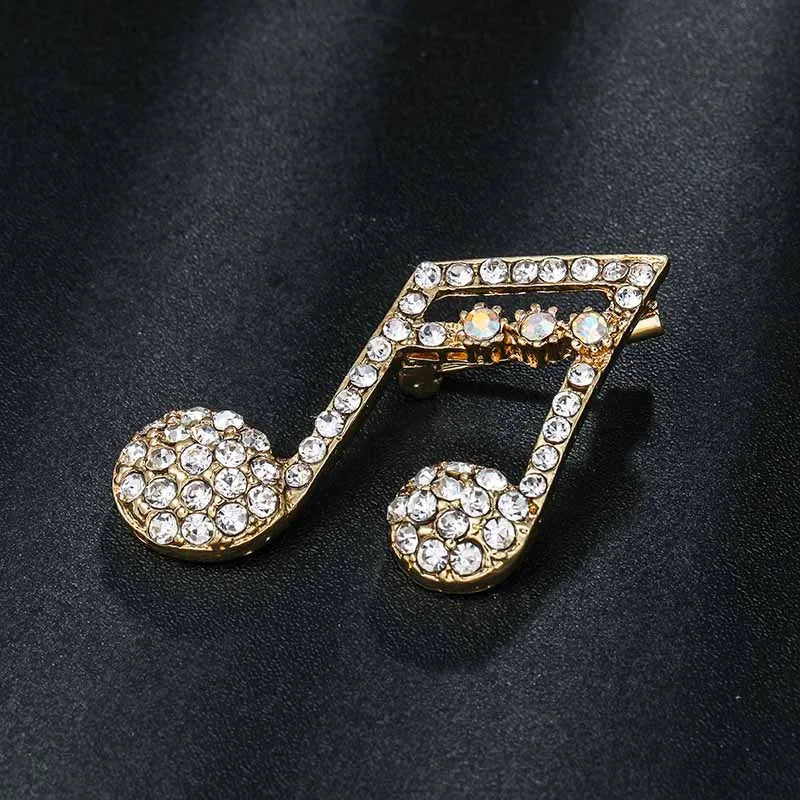 Retro Notes Alloy Inlay Rhinestones Women'S Brooches