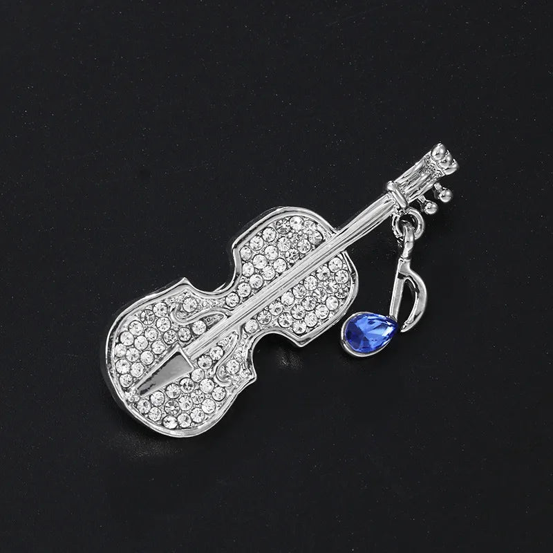 Retro Notes Alloy Inlay Rhinestones Women'S Brooches