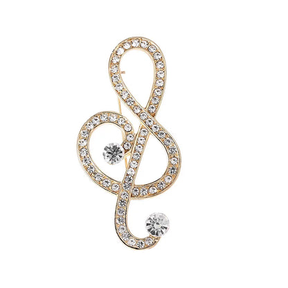 Retro Notes Alloy Inlay Rhinestones Women'S Brooches