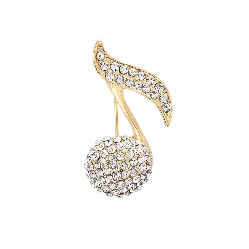 Retro Notes Alloy Inlay Rhinestones Women'S Brooches