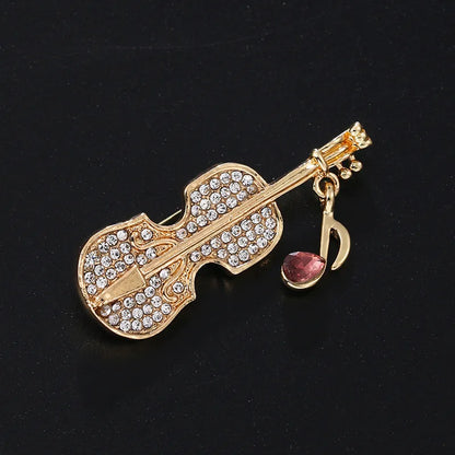 Retro Notes Alloy Inlay Rhinestones Women'S Brooches