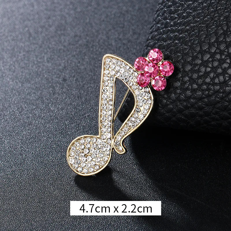 Retro Notes Alloy Inlay Rhinestones Women'S Brooches