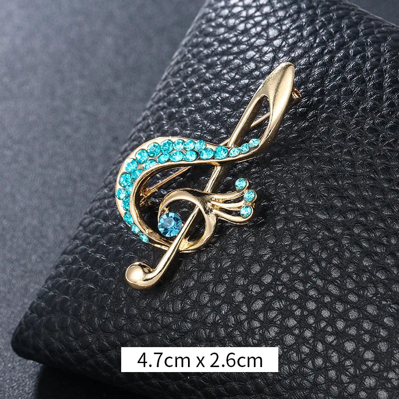 Retro Notes Alloy Inlay Rhinestones Women'S Brooches