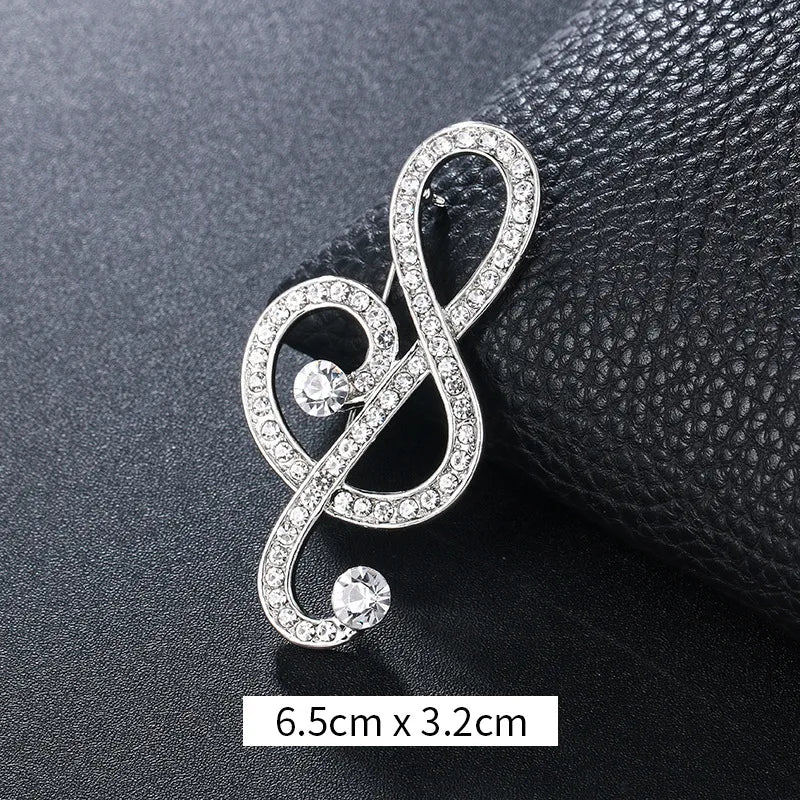 Retro Notes Alloy Inlay Rhinestones Women'S Brooches