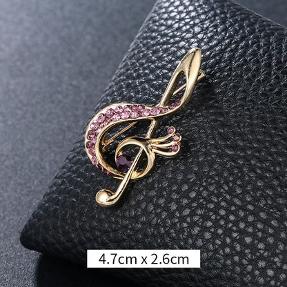 Retro Notes Alloy Inlay Rhinestones Women'S Brooches