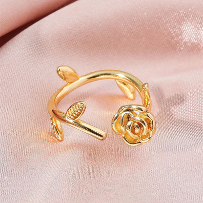 Retro Open Ring Trend Wild Fashion Rose Copper Ring