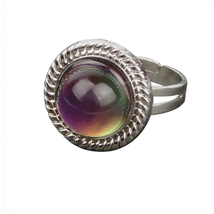 Retro Oval Alloy Inlay Acrylic Women'S Rings