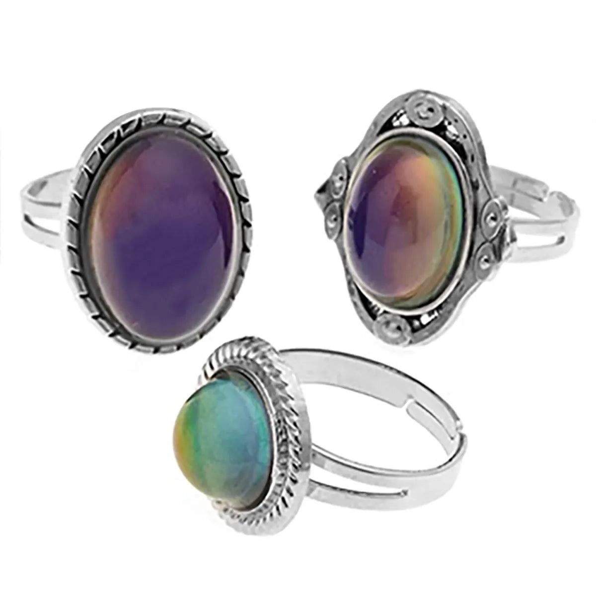 Retro Oval Alloy Inlay Acrylic Women'S Rings