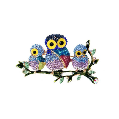 Retro Owl Alloy Inlay Rhinestones Unisex Brooches