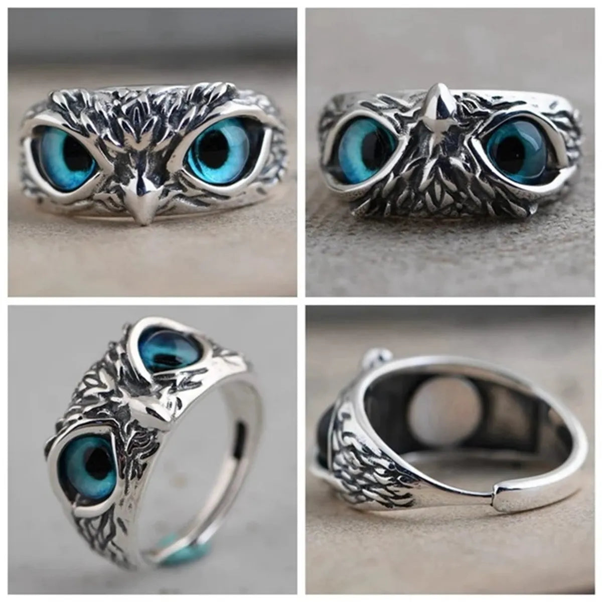 Retro Owl Metal Plating Unisex Open Ring