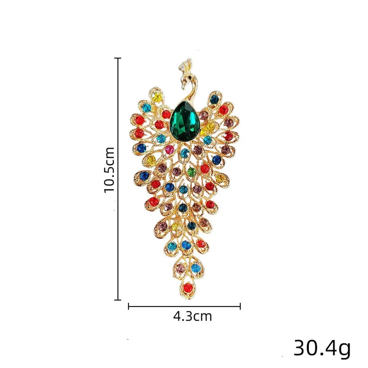 Retro Peacock Alloy Plating Inlay Rhinestones Unisex Brooches