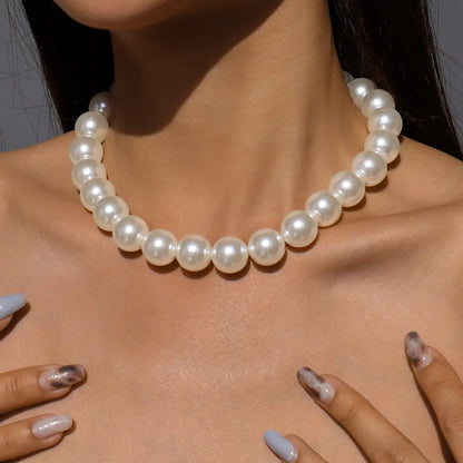 Retro Pearl Geometric Multi-Layer Choker