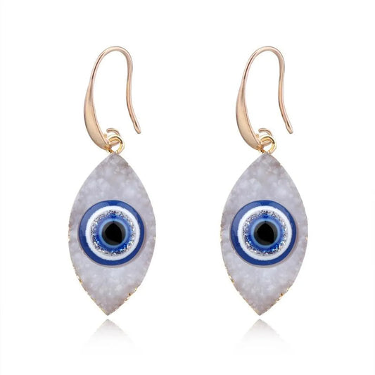 Retro Personality Eyes Imitation Natural Stone Resin Earrings