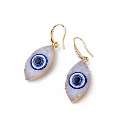 Retro Personality Eyes Imitation Natural Stone Resin Earrings