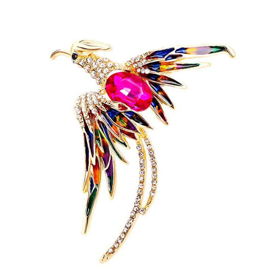 Retro Phoenix Alloy Inlay Rhinestones Women'S Brooches