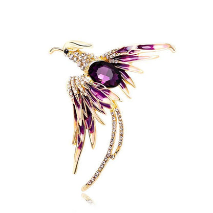 Retro Phoenix Alloy Inlay Rhinestones Women'S Brooches