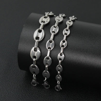 Retro Pig Nose Titanium Steel Plating Bracelets Necklace