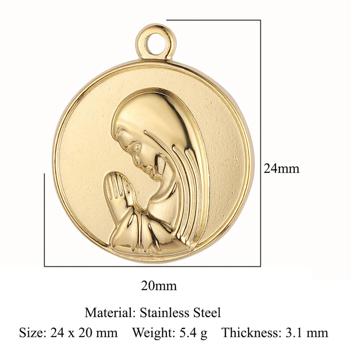 Retro Portrait Cross Angel Titanium Steel Wholesale Charms