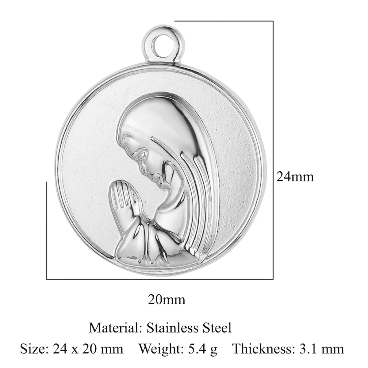 Retro Portrait Cross Angel Titanium Steel Wholesale Charms