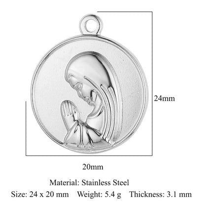 Retro Portrait Cross Angel Titanium Steel Wholesale Charms