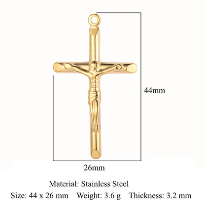 Retro Portrait Cross Angel Titanium Steel Wholesale Charms