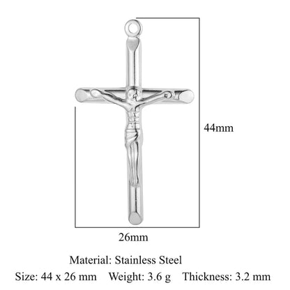 Retro Portrait Cross Angel Titanium Steel Wholesale Charms