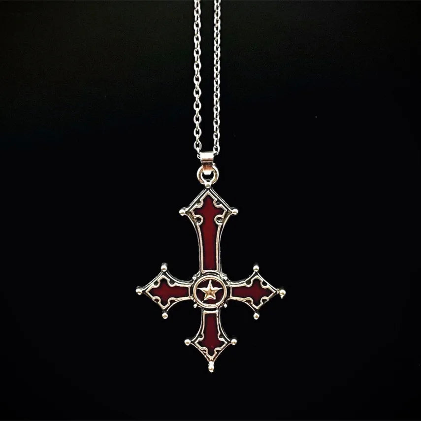 Retro Punk Cross Alloy Plating Men'S Pendant Necklace