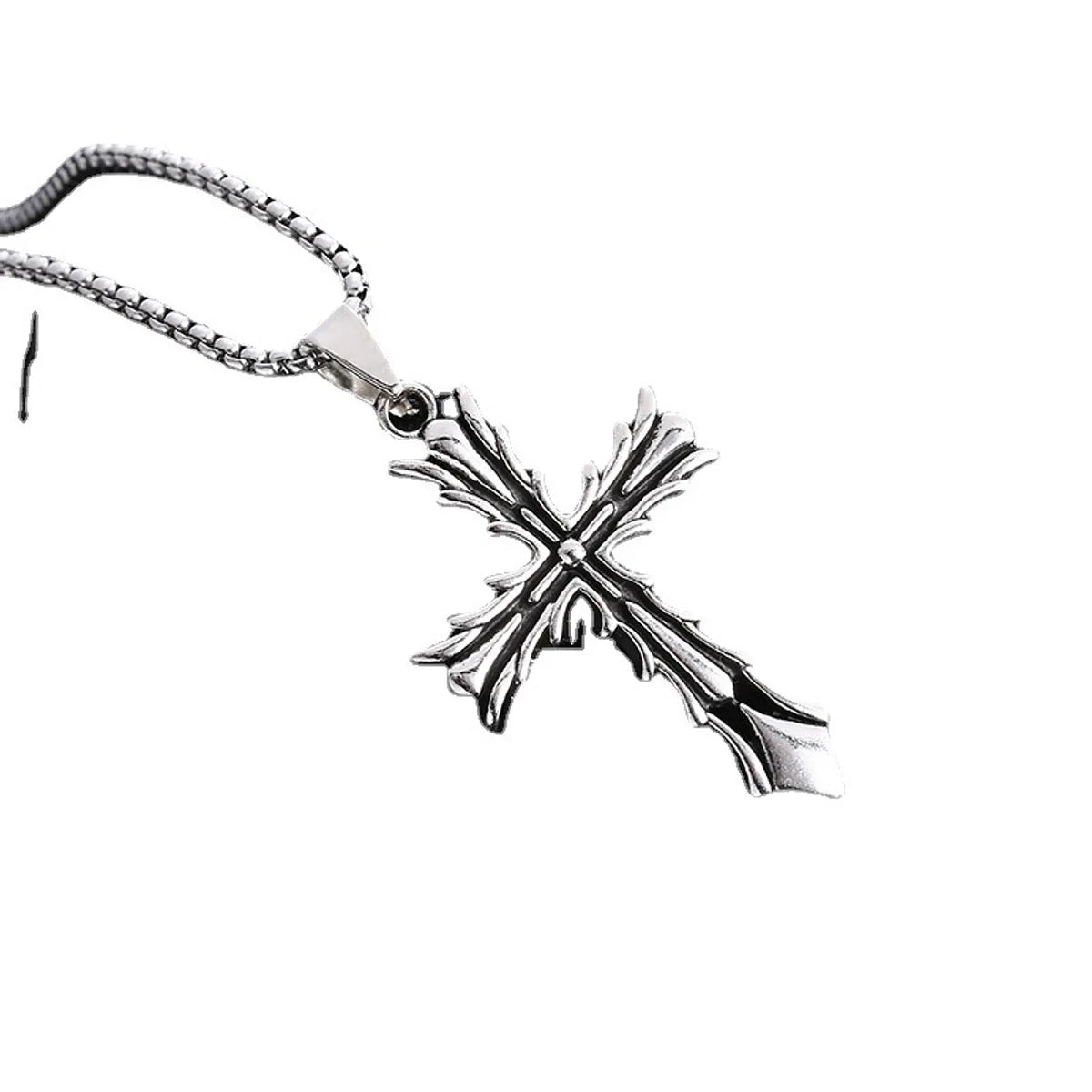 Retro Punk Cross Alloy Plating Men'S Pendant Necklace