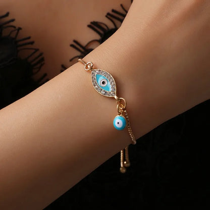 Retro Punk Ethnic Style Eye Rhinestones Alloy Wholesale Bracelets