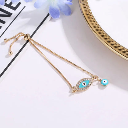 Retro Punk Ethnic Style Eye Rhinestones Alloy Wholesale Bracelets