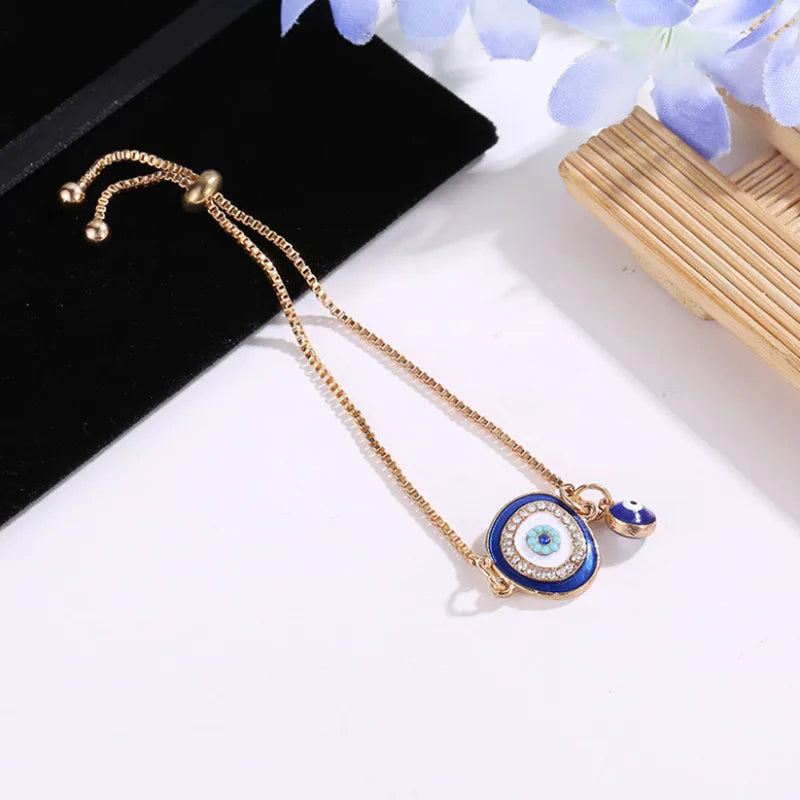 Retro Punk Ethnic Style Eye Rhinestones Alloy Wholesale Bracelets