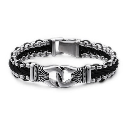 Retro Punk Geometric Titanium Steel Men'S Bracelets