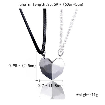 Retro Punk Heart Shape Stainless Steel Plating Silver Plated Pendant Necklace