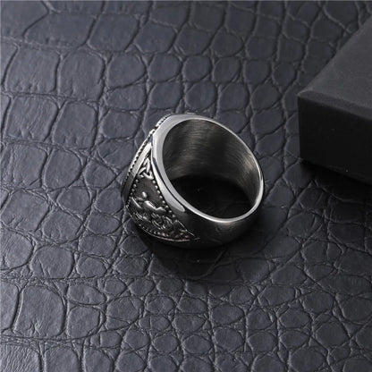 Retro Punk Letter 304 Stainless Steel Irregular Men'S Rings