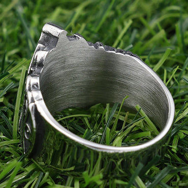 Retro Punk Letter 304 Stainless Steel Men'S Wide Band Rings