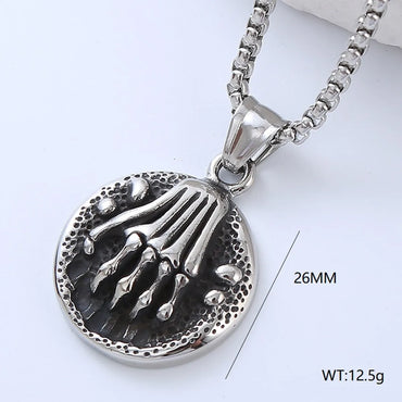 Retro Punk Pistol Heart Shape 304 Stainless Steel No Inlaid Men'S Pendant Necklace