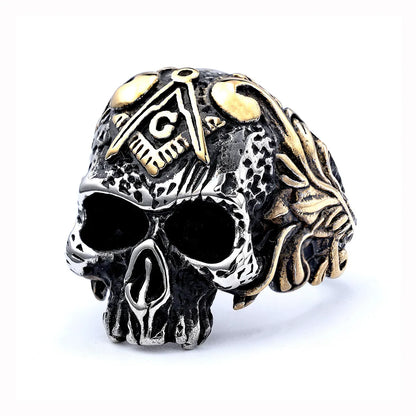 Retro Punk Rhombus Skull 304 Stainless Steel Enamel Men'S Rings