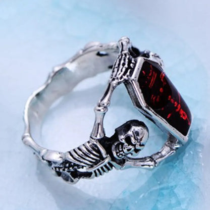 Retro Punk Skeleton Alloy Plating Men'S Rings