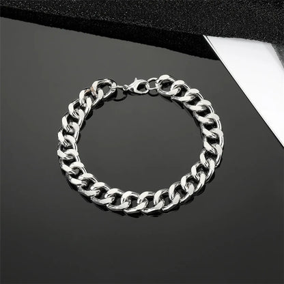 Retro Punk Skull Ancient Silver Thick Chain Alloy Bracelet Wholesale