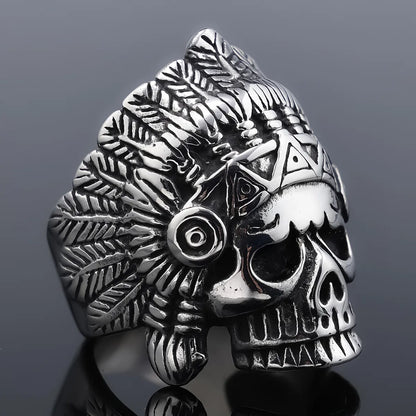 Retro Punk Skull 304 Stainless Steel Men'S Rings