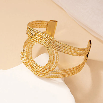 Retro Punk Solid Color Alloy Plating Gold Plated Women'S Bangle