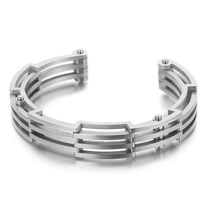 Retro Punk Solid Color Titanium Steel Plating Men'S Bangle