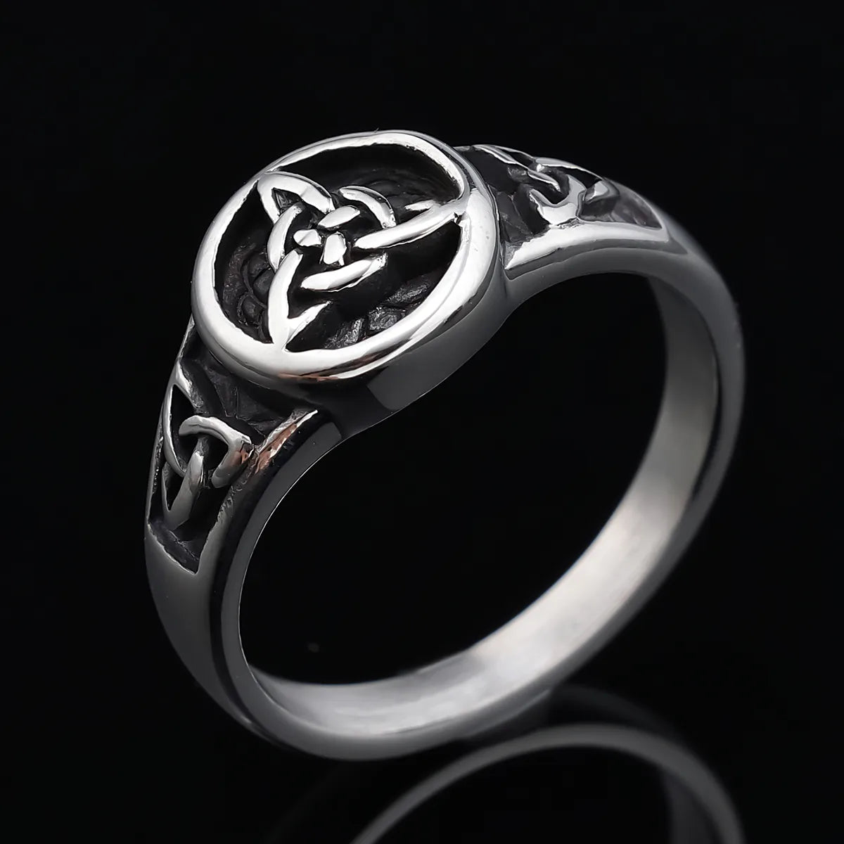 Retro Punk Symbol 304 Stainless Steel Polishing Unisex Rings